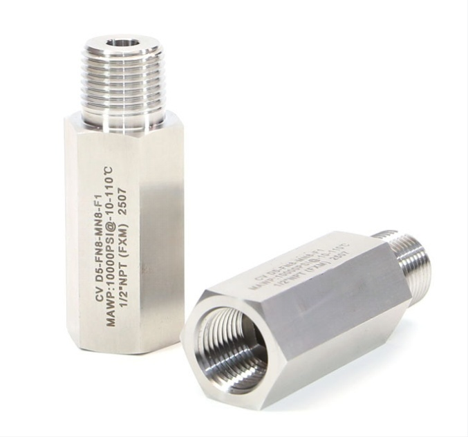 Vàlvula de retenció unidireccional d'acer inoxidable d'alta pressió de 10000 psi