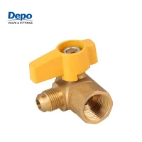 Vàlvula de bola de gas de llautó de 1/2 "femella X 3/8" amb mànec en T